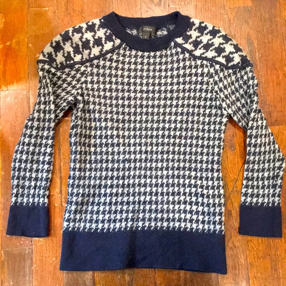 J. Crew Other - 👍 2/$10 - J. Crew Girls Size L 100% Wool Houndstooth Pullover Sweater